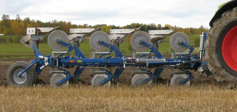 Pług Vari Flex CX4975 H z hydrauliczną regulacją szerokości skiby w zakresie od 30 do 50 cm.