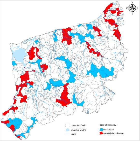 W 2014 r. stwierdzony został głównie umiarkowany stan ekologiczny wód rzecznych powiatu stargardzkiego.