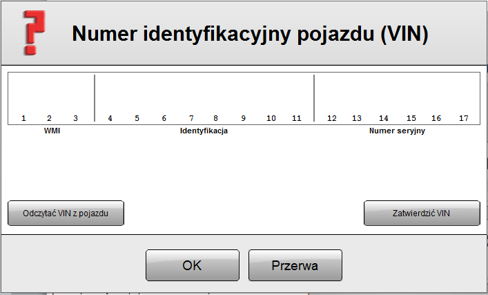 Menu VIN Okno szybkiego wyboru VIN Funkcja VIN umożliwia: Wybranie pojazdu do diagnozy na podstawie numeru VIN. Wybranie pojazdu z historii testów. UWAGA!