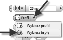 Kliknij ikon Wyci gni cie proste i poka jako profile wyci gni cia dwa obszary wskazane strza kami na rys. 1.129a.