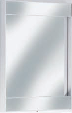 ścienna ze szkłem opalowym, matowanym i żarówkami (2 x 40 W E 14) 284 mm Szafka z lustrem 2 drzwiczki obrotowe korpus: Aluminium korpus-powierzchnie: chromowane, srebrne-eloksowane, z wykończeniem ze