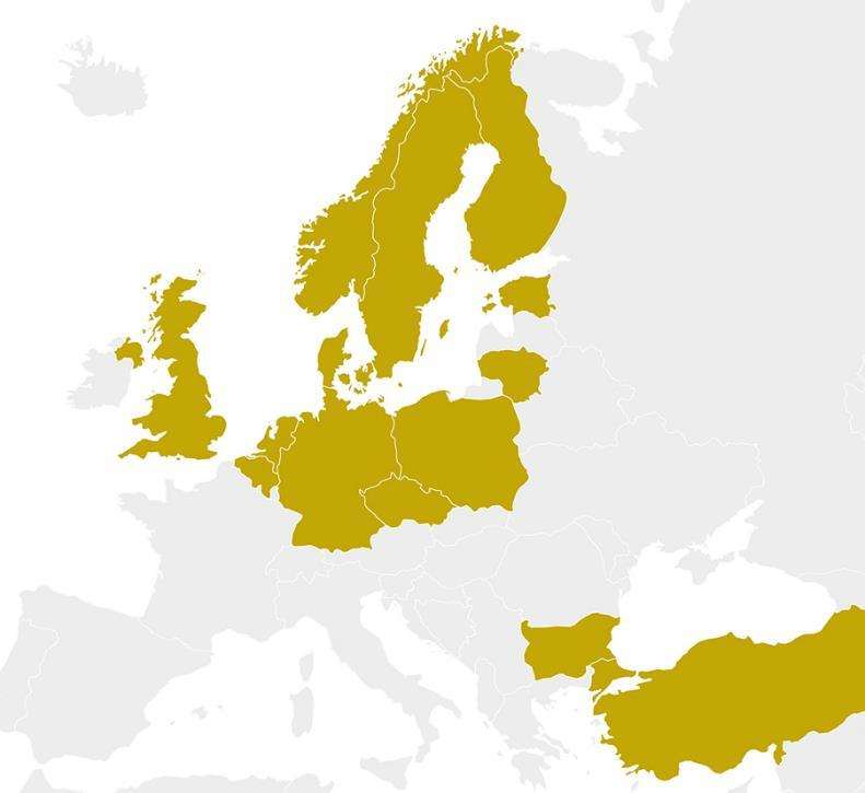 Obecność lokalna i bliski kontakt z klientami Lider na rynkach w: Szwecji, Finlandii, Holandii, Danii, Belgii i Norwegii Norwegia: 1,300 Finlandia & Estonia: 1,900 Rynki niszowe w Europie Najbardziej