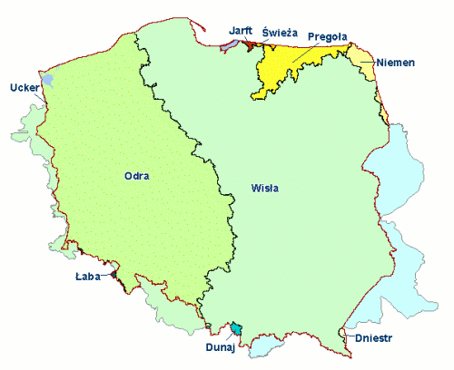 Some data of Polish part of Baltic Sea catchment: Land territory - 311.9 thousands km2 = 18.