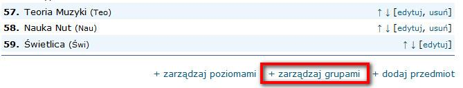 Punkt 2) W celu ustalenia jakie przedmioty mają wchodzić w skład tej tabeli należy