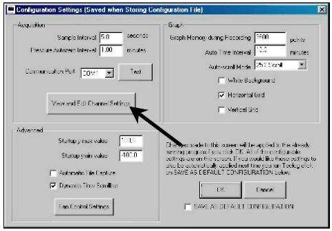 Okno 3: W oknie Configuration Settings wybrać przycisk View and Edit Cannel Stettings, aby dostać się do okna ustawień Okno 4: Channel Settings: -