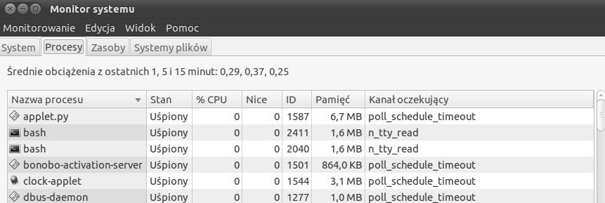 Programowanie aplikacji współbieżnych i rozproszonych w systemie Linux 16 Przykład 2-10 Użycie polecenia monitora systemu 2.4.2 Kasowanie procesów Procesy kasuje się poleceniem kill.