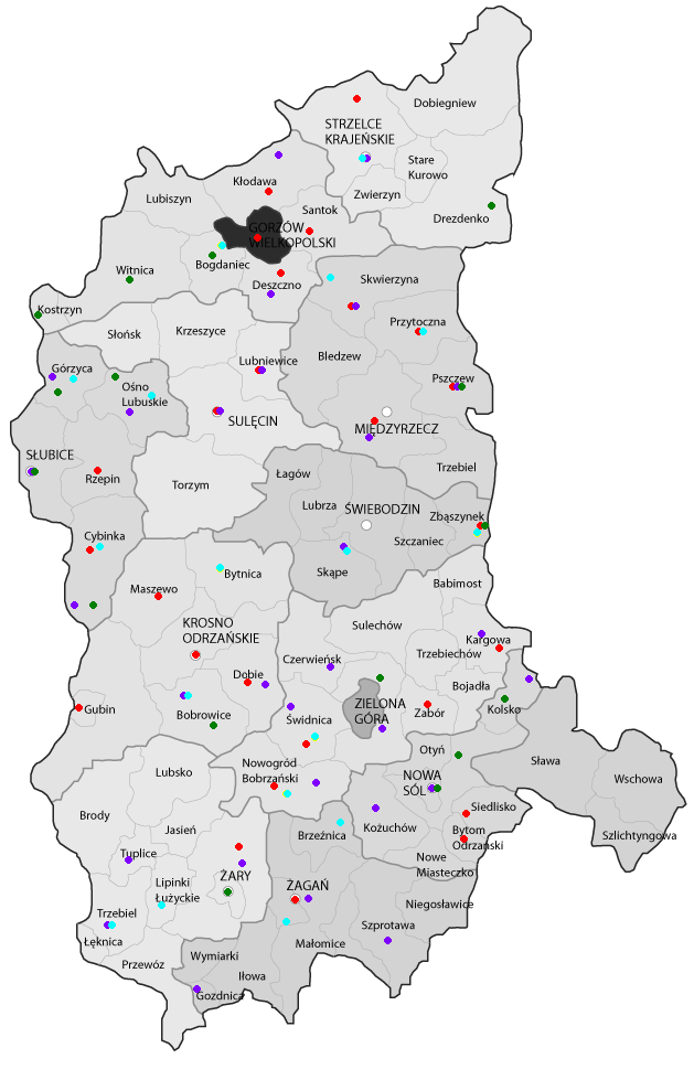 Lubusiki w 2011-2013 Gminy i Powiaty realizujące Program Lubusik sportowe Lubuskie na lato W roku 2011 na Lubusika przekazane zostało łącznie 147.