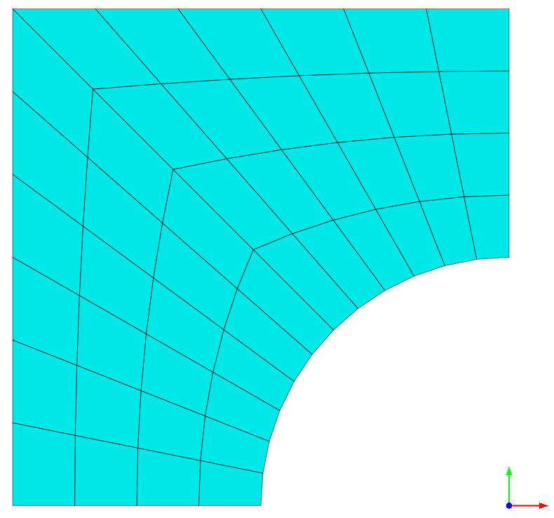 Rys. 10. Połowa dyskretnego modelu przekroju kształtownika 5. Tworzymy pełny model dyskretny przekroju kształtownika.
