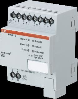 2CDC071004S0016 ABB i-bus KNX Technologia urządzenia 2 Technologia urządzenia 2.1 AA/S 4.1.2 Wyjście analogowe, 4-kr., MDRC Wyjście analogowe AA/S 4.1.2 Wyjście analogowe konwertuje telegramy otrzymane przez KNX na analogowe sygnały wyjściowe.