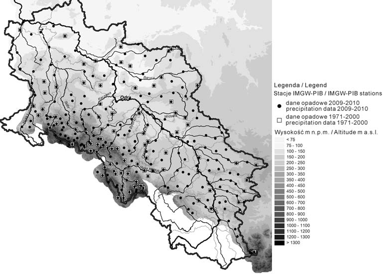 W. Szalińska, I. Otop: Ocena struktury czasowo-przestrzennej opadów 271 źródłowe stanowiły dobowe sumy opadów z okresów czerwiec lipiec 2009 r. oraz maj czerwiec 2010 r.