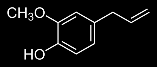 Rys. 1 Wzór eugenolu jest 4-allilową pochodną gwajakolu. Utleniając eugenol można otrzymad wanilinę, co jest jedną z podstawowych metod jej otrzymywania w przemyśle.