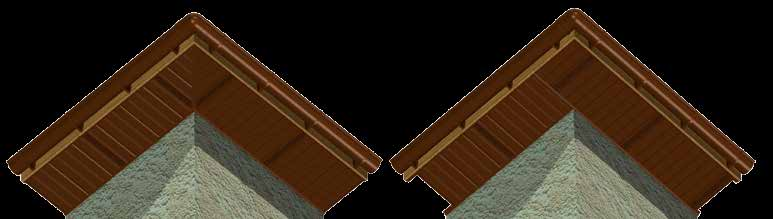 ysunięcie okapu dachu powyżej 40 cm 5 3 4 1 2 6 7 powyżej 40 cm Montaż podsufitki w kierunku prostopadłym do elewacji: 1. pokrycie dachowe 2. krokiew 3.