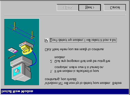 3.2.5 Windows NT Uwaga: Opisana tu instalacja w Windows NT zakłada, że w systemie nie był dotąd zainstalowany inny modem. Instalacja modemu 1. Uruchom Windows NT i zaloguj się jako 'Administrator'. 2.