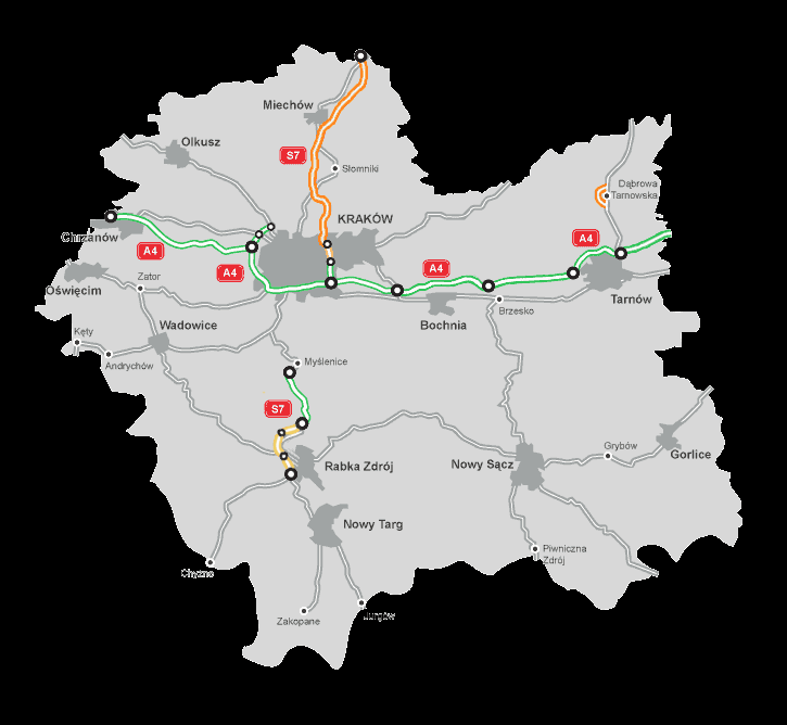 Mapa projektów drogowych w woj.