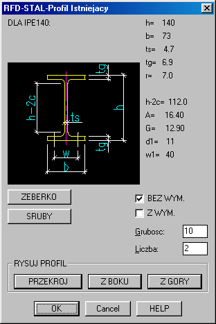 78 AutoCAD. Konstrukcje budowlane Sprawdzenie narysowanych profili 3+2.