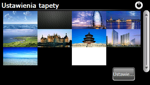 3.8 Tapety W celu wybrania tapety, kliknij w ikonę znajdującą się w głównym menu nawigacji.
