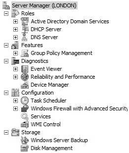 Server Manager Narzędzie Server Manager ułatwia zadania związane z zarządzaniem i zabezpieczaniem wielu ról serwera.