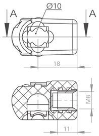 stalowe pod trzpień ø 8,5 mm 92216 gniazdo stalowe pod trzpień ø 8,5 mm 92264 AC gniazdo stalowe pod trzpień ø 10 mm HG 201