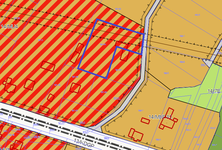 Według tego planu przedmiotowa nieruchomość znajduje się w terenie: PRZEZNACZENIE MPZP POWIERZCHNIA działka 507/51 14/MU4 100% MU tereny zabudowy mieszkaniowo-usługowej W terenach ustala się: 1/