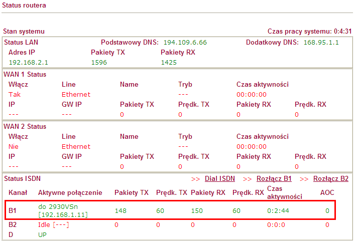 Następnie wykonaj polecenie: ping adres_hosta_w_lan-ie t (patrz rysunek poniżej, gdzie host posiada adres LAN-owy 192.168.1.10).