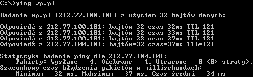 i lokalnej 192.168.2.0 /24. Jak można było się spodziewać nie można nawiązać łączności z wp.pl.