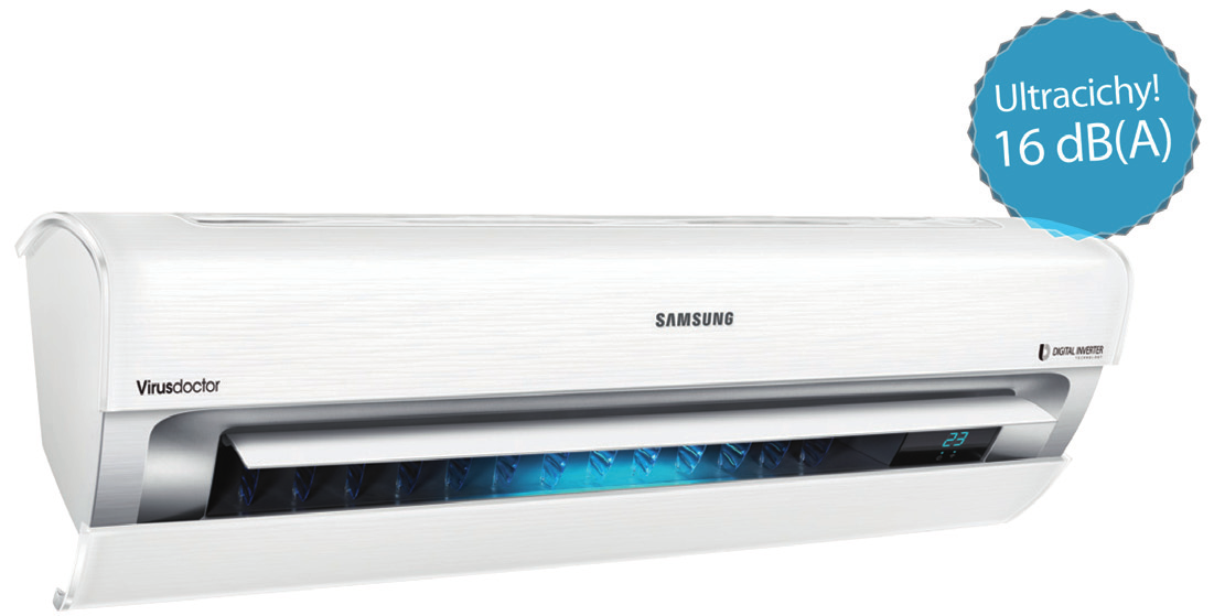 Nowoczesne klimatyzatory Samsung łączą w sobie efektywne chłodzenie, komfort i troskę o zdrowie z niezwykłą formą trójkąta nadaną jednostce wewnętrznej.
