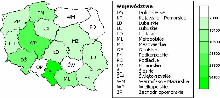 Zagrożenie hałasem w środowisku pracy w 2003r.