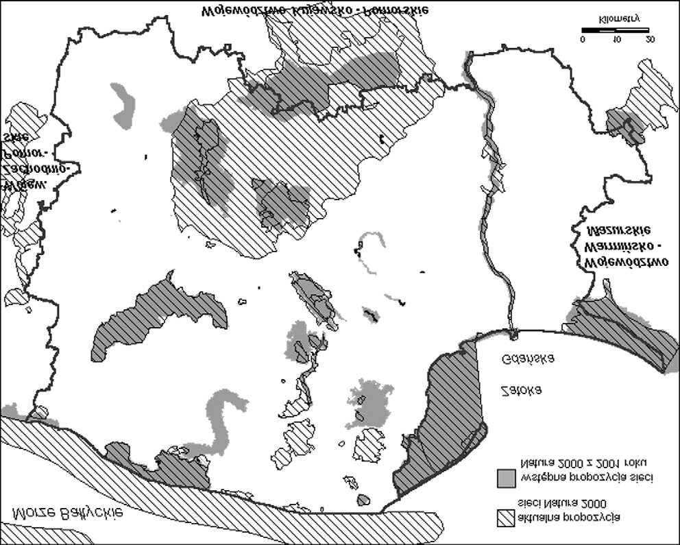 190 Mariusz Kistowski Ryc. 2. Porównanie koncepcji sieci Natura 2000 w województwie pomorskim z roku 2000 i z początku 2003 roku Fig. 2. The comparison of Nature 2000 conceptions from 2000 and from the beginning of 2003 Ryc.
