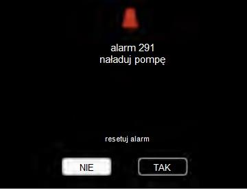 Menu 4.8 alarm To menu jest dostępne tylko w przypadku wystąpienia alarmu. Tutaj możesz skasować każdy alarm, który wystąpił w F130. Menu 4.