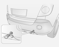 Pielęgnacja samochodu 209 podczepiać linki do zderzaka ani do elementów zawieszenia osi przedniej. Nie holować samochodu za tylne ucho holownicze.