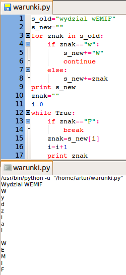 Instrukcje sterujące Instrukcje warunkowe: if else elif Pętle: while for (stosuje