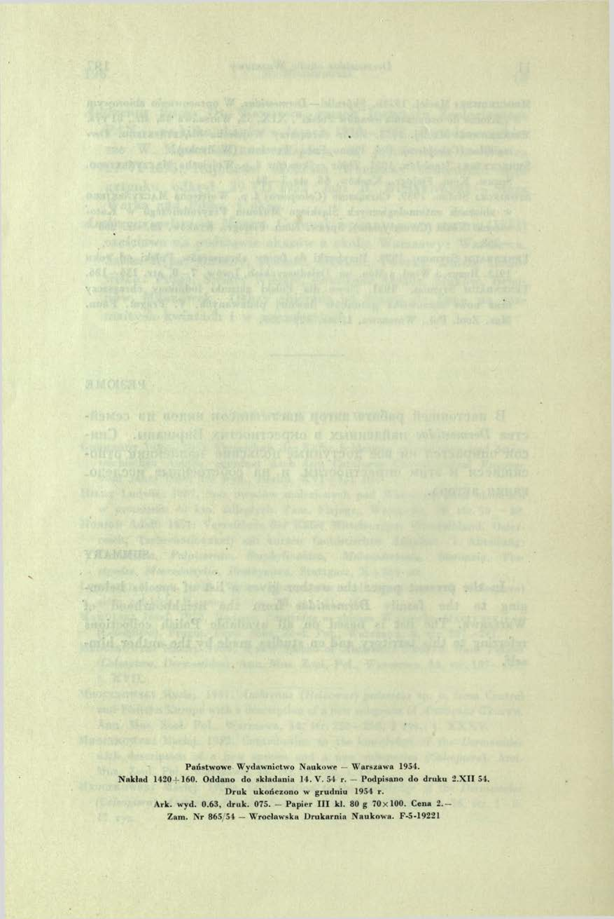 Państw ow e W ydawnictwo Naukowe W arszaw a 1954. N ak ład 1420-1-160. O d d ano do sk ład an ia 14. V. 54 r. P odpisano d o d ru k u 2.X II 54.