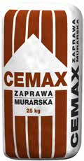 0,26 zł/kg 369385 6,39 Zaprawa tynkarska cemax 25 kg do wykonywania tradycyjnego narzutu