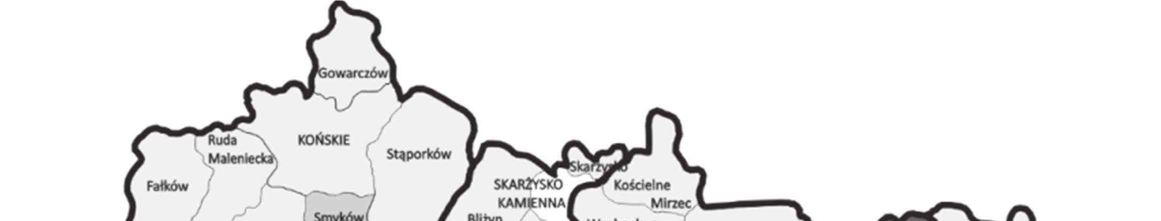 we wschodniej, południowo-wschodniej oraz południowej (przekraczający 70%) części województwa.