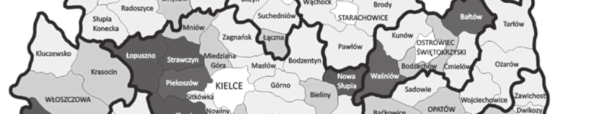 Wydzielono cztery przedziały o zróżnicowanym poziomie dofinansowania projektów unijnych w przeliczeniu na jednego mieszkańca (mapa 4).