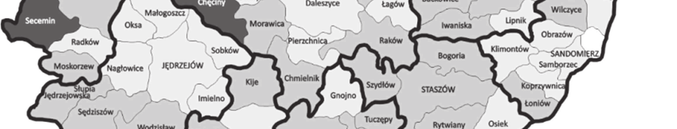 W grupie tej przeważały obszary położone w południowej i północnej części województwa.