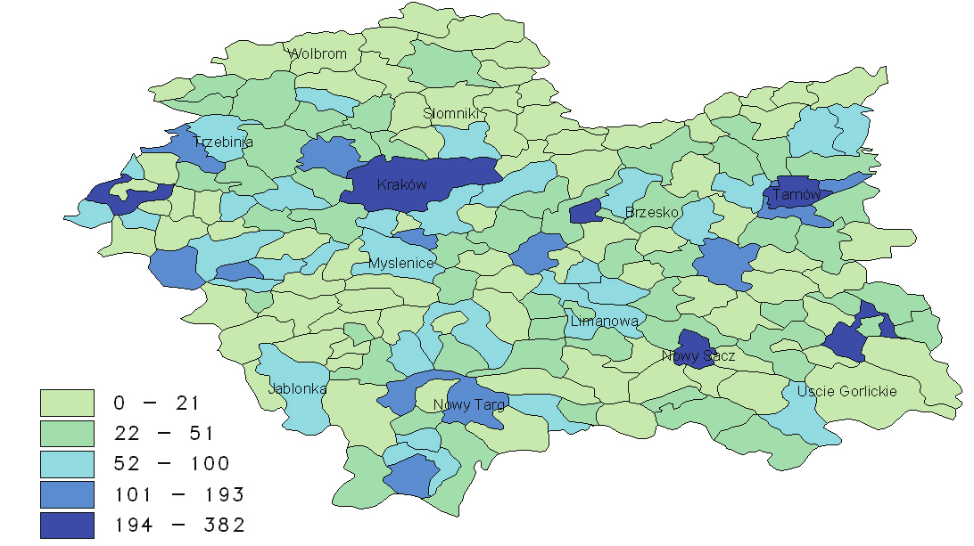 Analiza zależności przestrzennych... Rysunek 4.