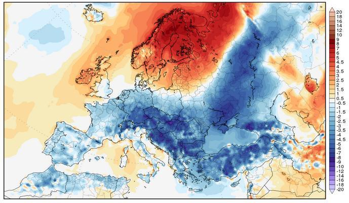 c): Spodziewane wielkości opadów atmosferycznych w Polsce i krajach europejskich w okresie 23-31 stycznia 2017