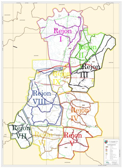 Mapa Powiatu Bocheńskiego z