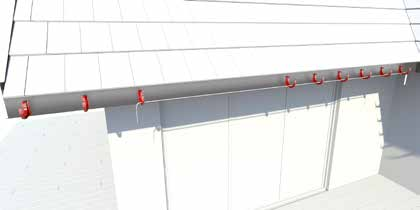 Montaż uchwytów Uchwyty z PVC z listwą mocującą prostą lub skręconą oraz stalowe proste lub skręcone, mocujemy bezpośrednio do łat dachowych lub