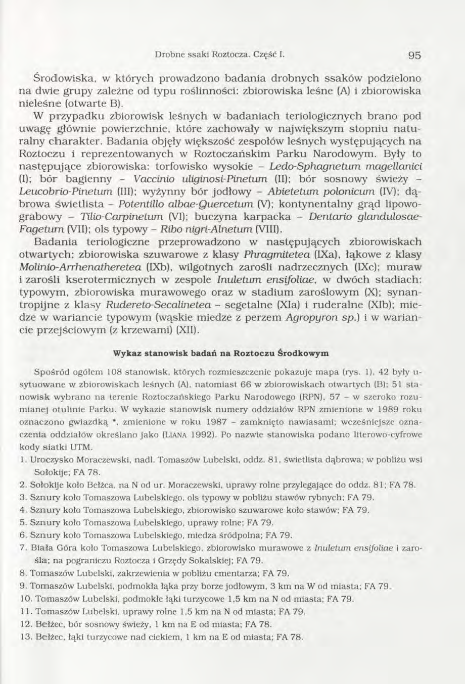 Drobne ssaki Roztocza. Część I.