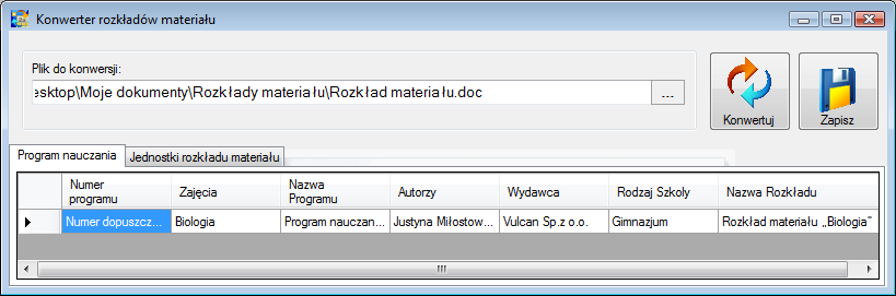 W oknie konwertera należy wskazać nazwę pliku przeznaczonego do konwersji, klikając przycisk, a następnie kliknąć przycisk. 3.