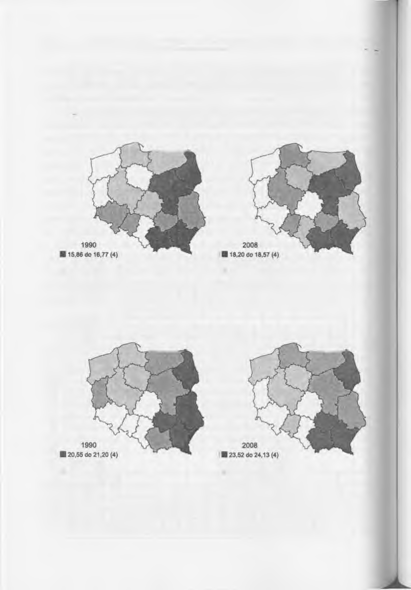 154 Piotr Szukalski Podkreślić przy tym należy utrzymywanie się różnic regionalnych - w trakcie badanego, blisko dwudziestoletniego