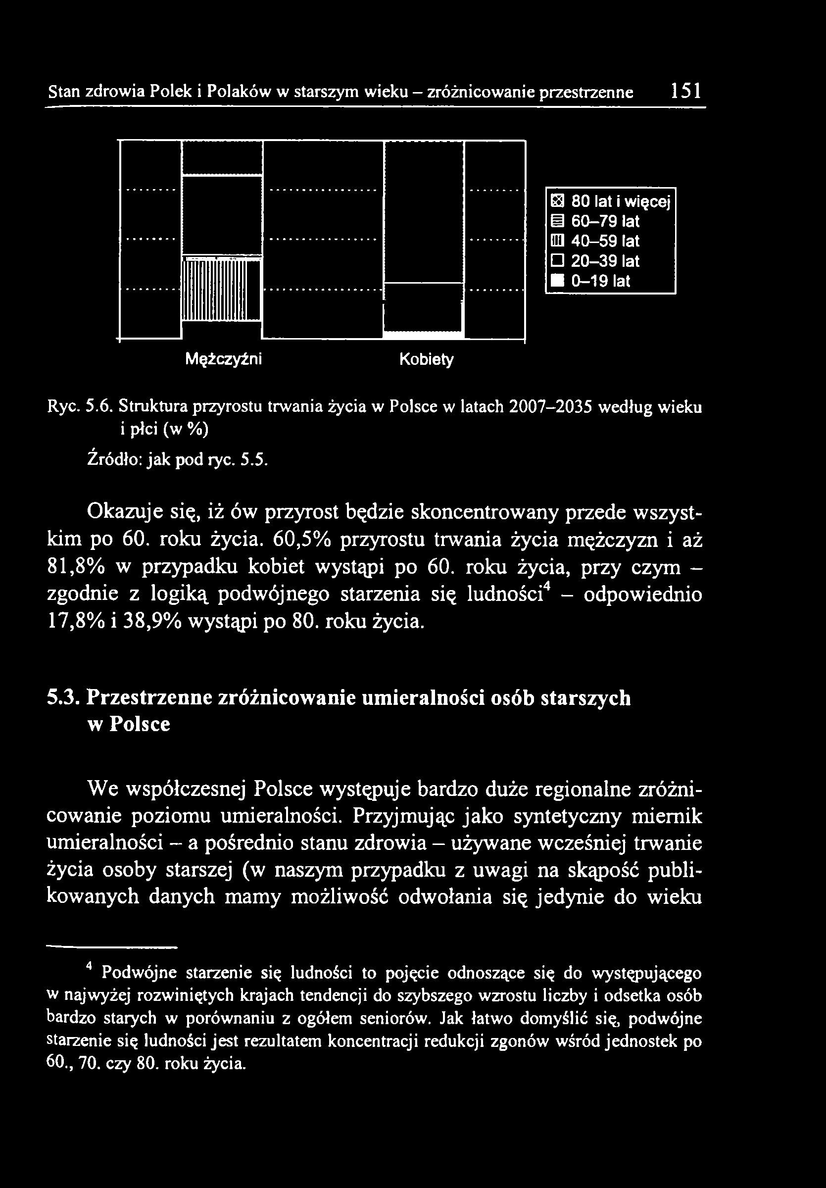 ,9% wystąpi po 80. roku życia. 5.3. Przestrzenne zróżnicowanie umieralności osób starszych w Polsce We współczesnej Polsce występuje bardzo duże regionalne zróżnicowanie poziomu umieralności.