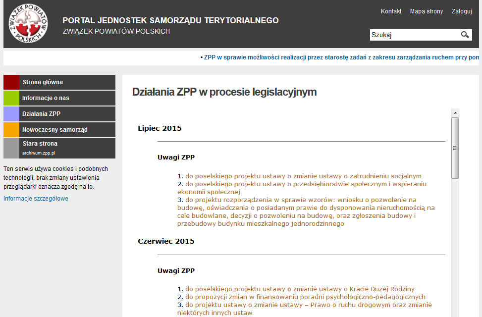 L.P. Odbiorca Uwagi ZPP zgłoszone do projektu 15 Sejm RP 16 Sejm RP 17 Infrastruktury i Rozwoju 18 Sejm RP ustawy o zmianie ustawy o zatrudnieniu socjalnym (RS-020-1356/15) ustawy o przedsiębiorstwie