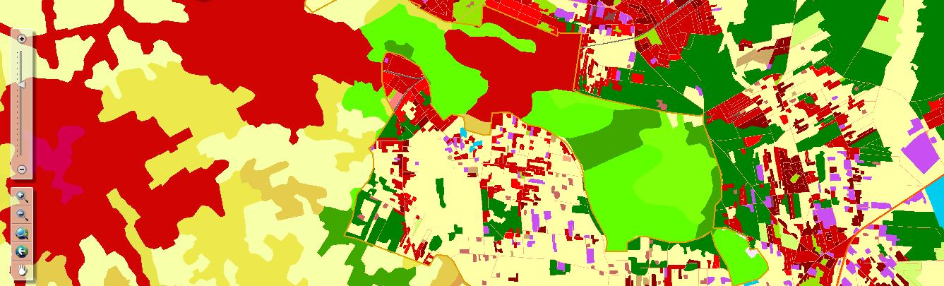 3.1. Warto zwrócić uwagę, że na potrzebę kartowania z dokładnością wydzieleń około 5 ha wkazywano również w pracach nad nową KPZK 2030 12. Ryc. 3.1. Porównanie zczegółowości mapy pokrycia terenu CLC 2006 (część zachodnia mapy) z produktem Urban Atla (część wchodnia).