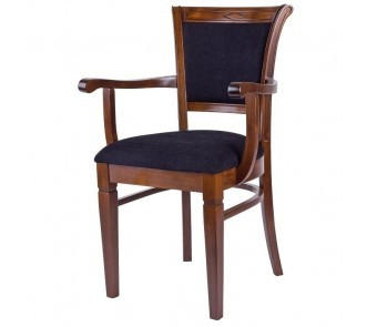 4. Krzesło konferencyjne z podłokietnikami 6 sztuk Krzesło z podłokietnikiem, wykonane z drewna bukowego, wybarwionego na kolor orzech.