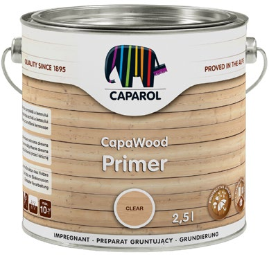 Bezbarwny, zewnętrzny preparat gruntujący CapaWood Primer Preparat gruntujący CapaWood Primer to doskonały środek do wstępnego zabezpieczenia różnych gatunków drewna.