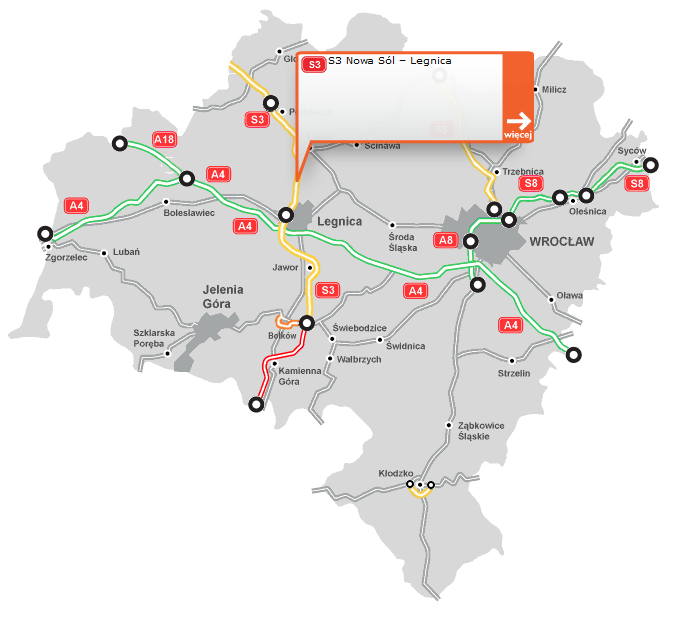 Trasa ekspresowa S3 Odcinek trasy ekspresowej S3 na Odcinku Nowa Sól - Legnica INWESTOR: POWIERZCHNIA