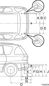 HAKI HOLOWNICZE Zalecane jest montowanie oryginalnych haków holowniczych Toyoty. Poni ej podane sà wymiary monta owe wsporników i zaczepu haka. A 455.1 B 456.4 C 485.8 D 455.1 E 485.8 F 472.9 G 474.